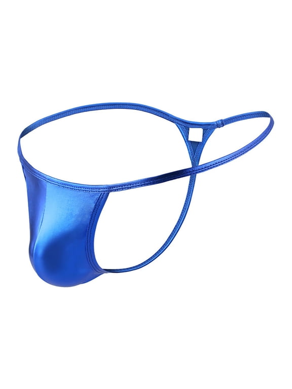 Men's Satin G-strings Bulge Pouch Thongs Underwear Sexy Low Rise G-String Briefs Underwear Bikini Briefs Underwears