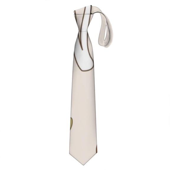 Men's Satin Neck Tie with Vintage Mushroom & Boho Mushroom Print - Formal Wedding Tie for Groom, Wrinkle-Resistant Business Tie, 58.3" Standard Length