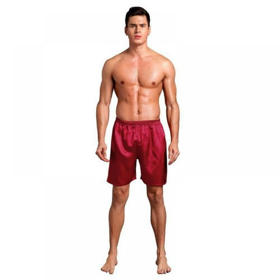 Men's Satin Pajama Boxer Shorts Sleep Shorts, Silk Satin Boxers Shorts Underwear, Sleep Pajama Shorts