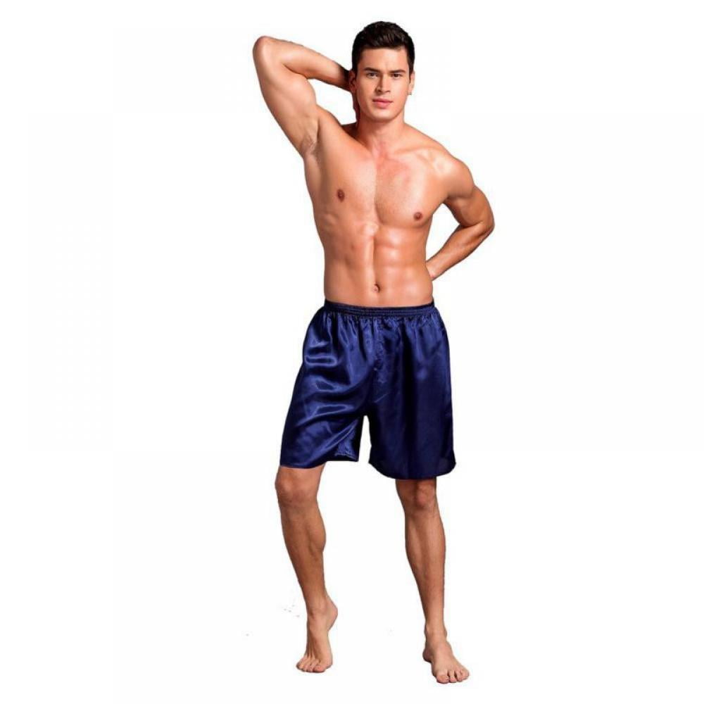 Men's Satin Pajama Shorts Clearance,Soft Silky Mens Pajama Bottoms