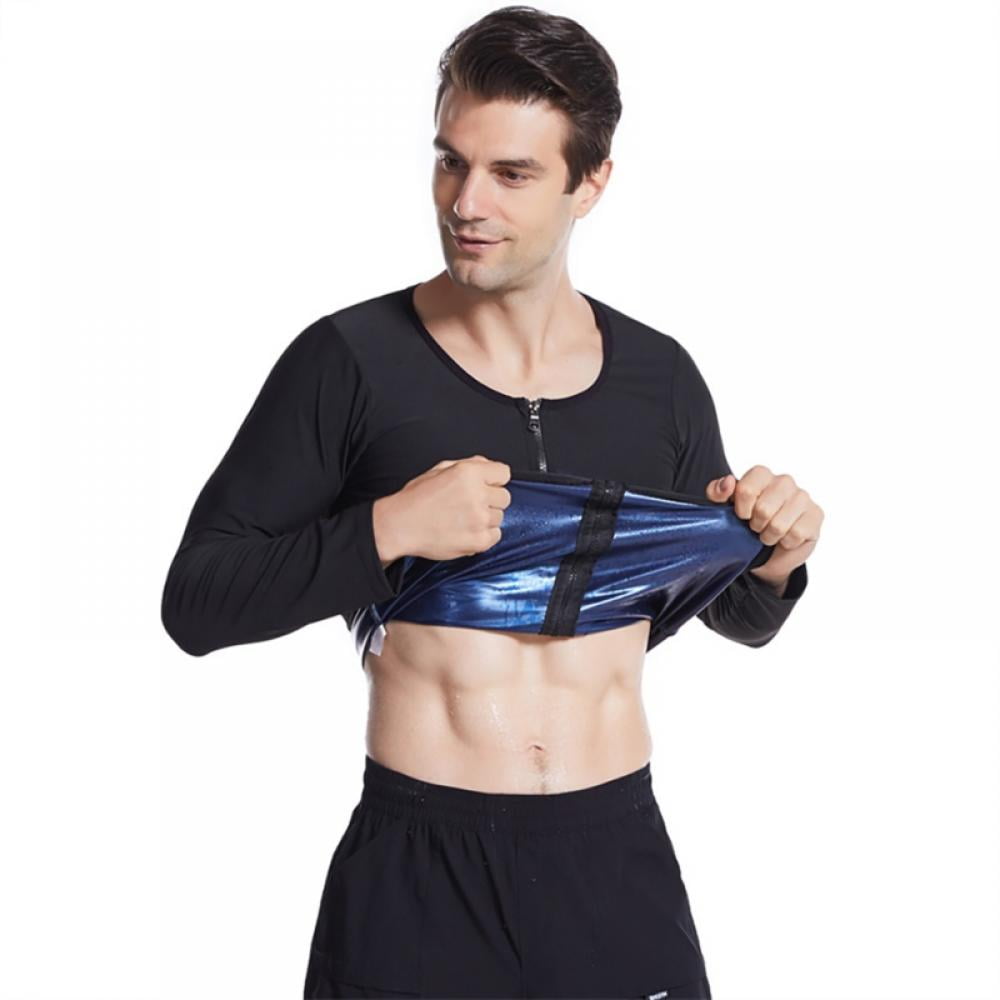 Men's Sauna Suit Shirt - Heat Trapping Sweat Compression Shapewear Top,Gym  Exercise Versatile Heat Shaper Jacket 