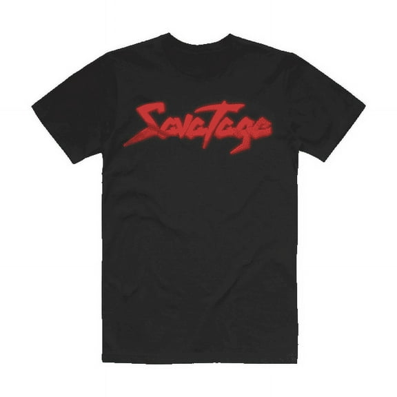 Men's Savatage Red Logo T-shirt Medium Black