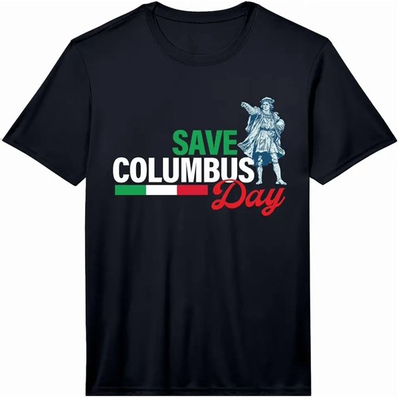 Men's Save Columbus Day Italian Heritage Graphic T-Shirt