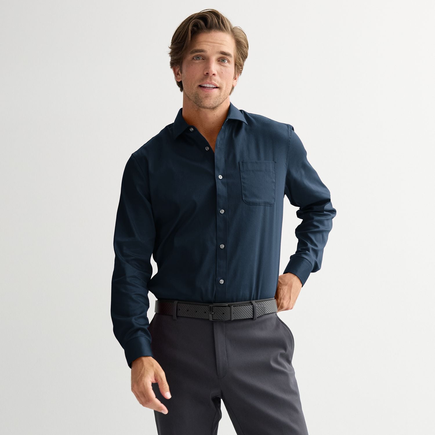 white christmas dresses Men's White Slim Fit Cotton Formal Shirt With Single or Double Cuffs