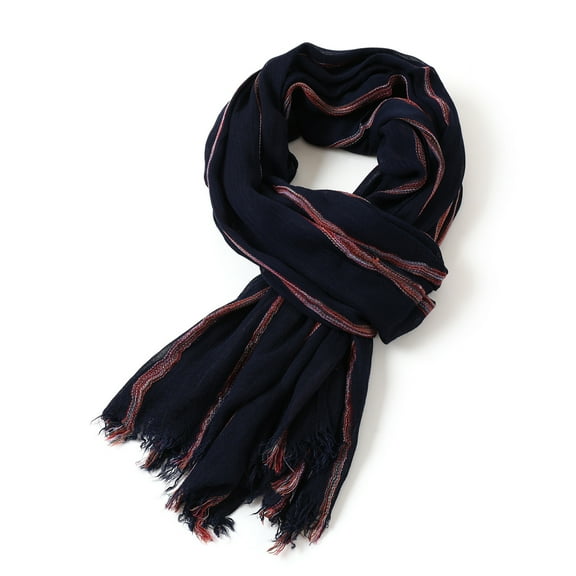 Men's Scarf Striped Yarn-Dyed Autumn Winter Scarf Shawl for Men