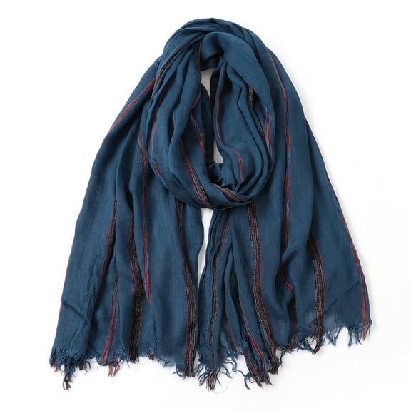 Men's Scarf Striped Yarn-Dyed Autumn Winter Scarf Shawl for Men