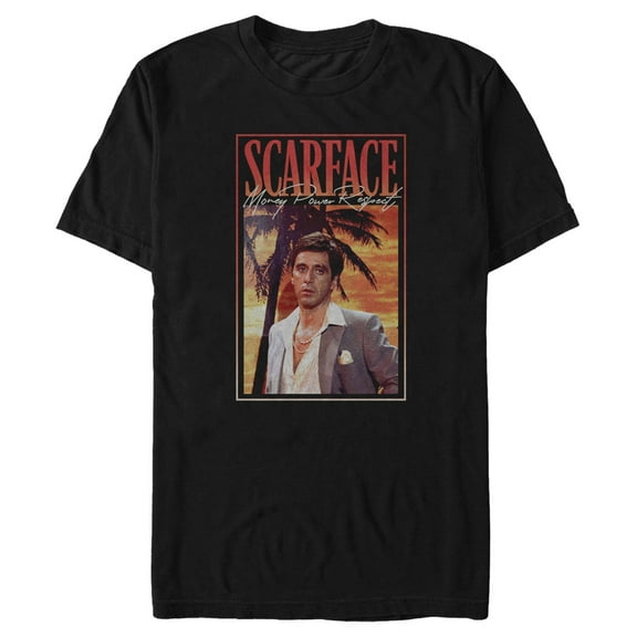 Men's Scarface Tony Money Power Respect  Graphic T-Shirt