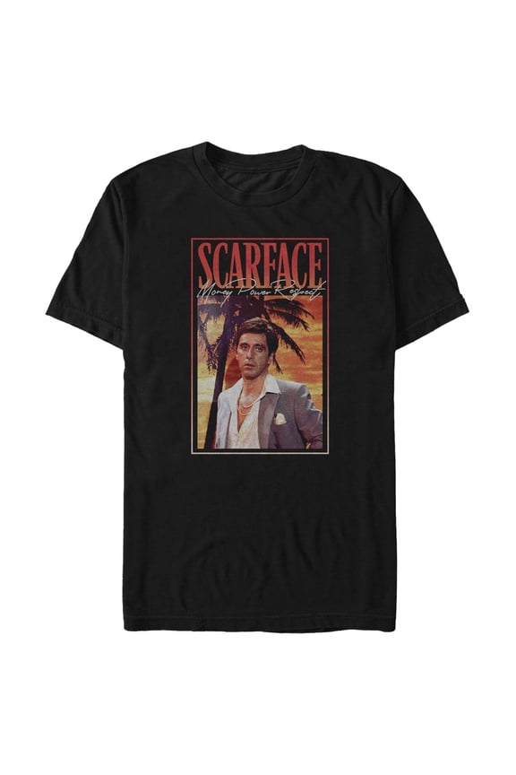 Men's Scarface Tony Money Power Respect  Graphic T-Shirt