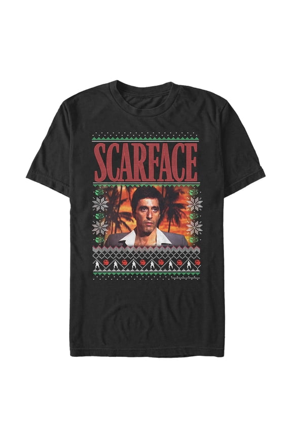 Men's Scarface Tony Ugly Christmas Sweater Graphic T-Shirt