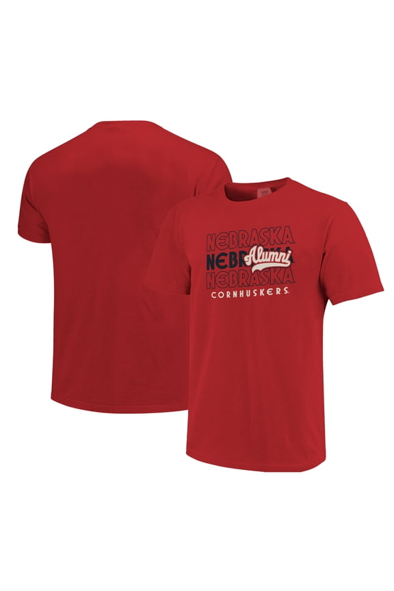 Men's Scarlet Nebraska Huskers Alumni Script Overlay T-Shirt