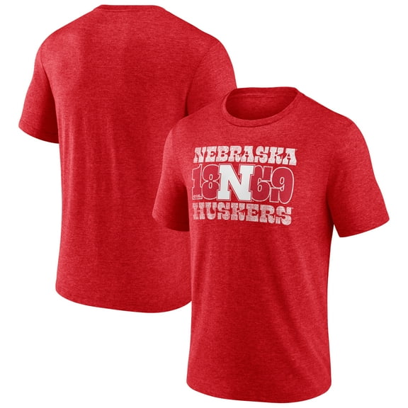 Men's Scarlet Nebraska Huskers Established Tri-Blend T-Shirt