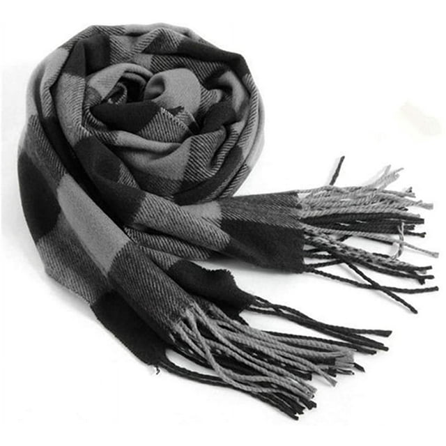 Men's Scarves Classic Arrival Winter Plaid Scarf Tassel Edge Soft Warm