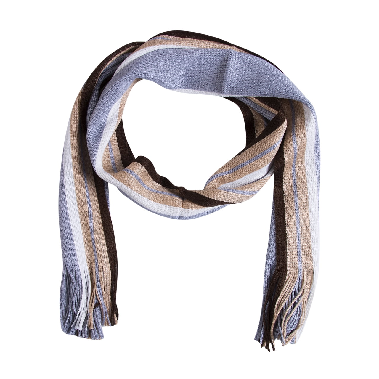 Men's Classic Arrival Winter Scarf - Plaid Pattern, Tassel Edge, Soft Artificial Cashmere, Brown