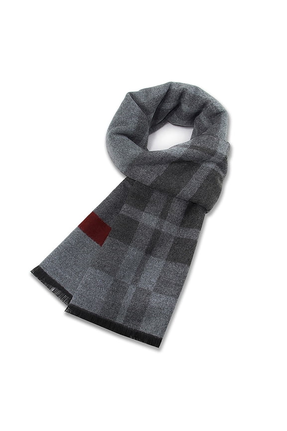 Men's Scarves Classic Check Modern Imitation Soft Smooth Blended Neckwear Thick Design Warm Blended Fabric Shawl