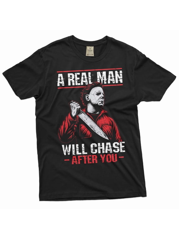 Men's Scary Halloween Shirt Horror Movie Tee Serial Killer T-Shirt Funny Halloween Costume
