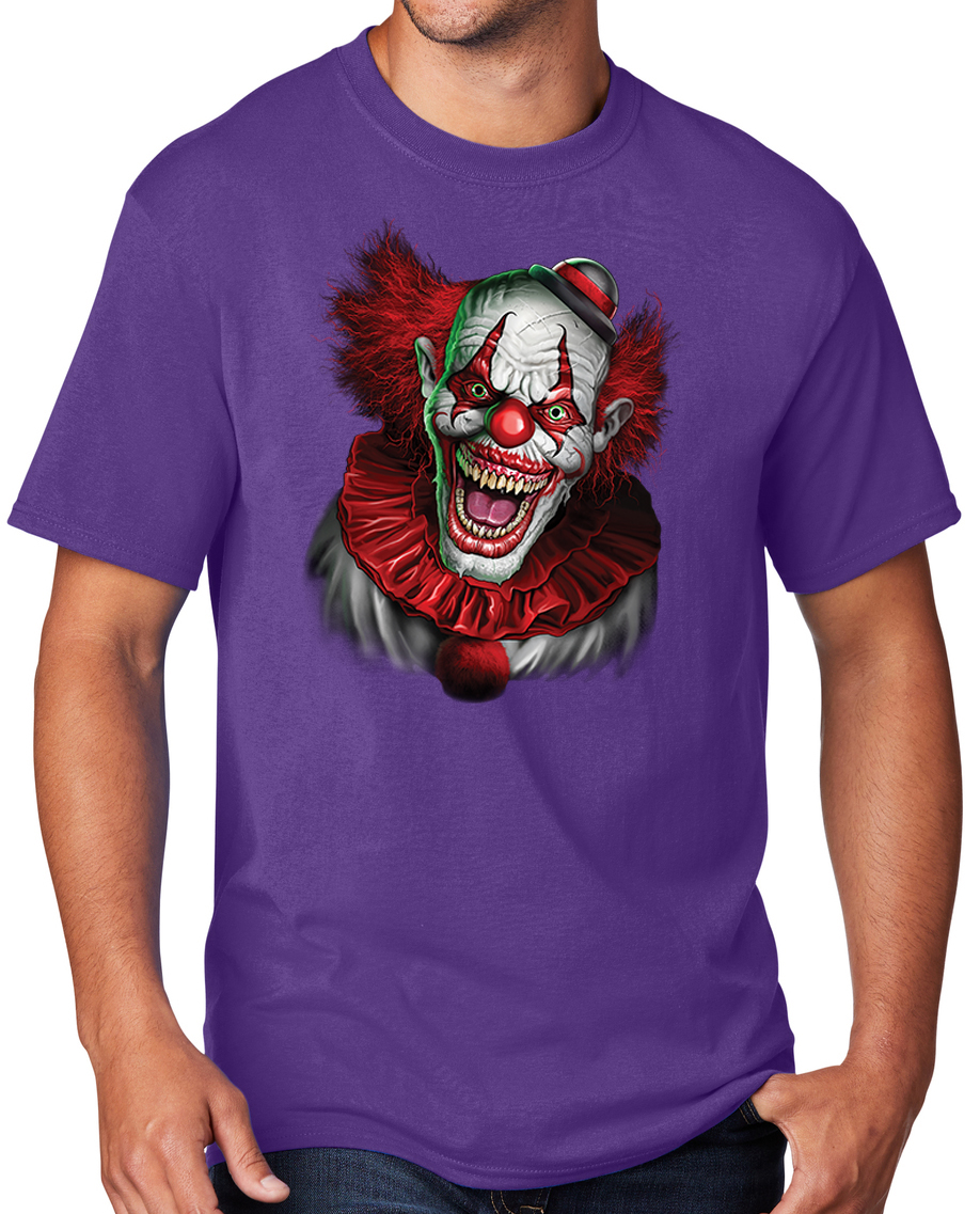 Men-s-Scary-RED-CLOWN-T-shirt-