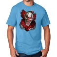 thumbnail image 1 of Men's Scary RED CLOWN T-shirt, Large Aqua Blue - TALL, 1 of 3