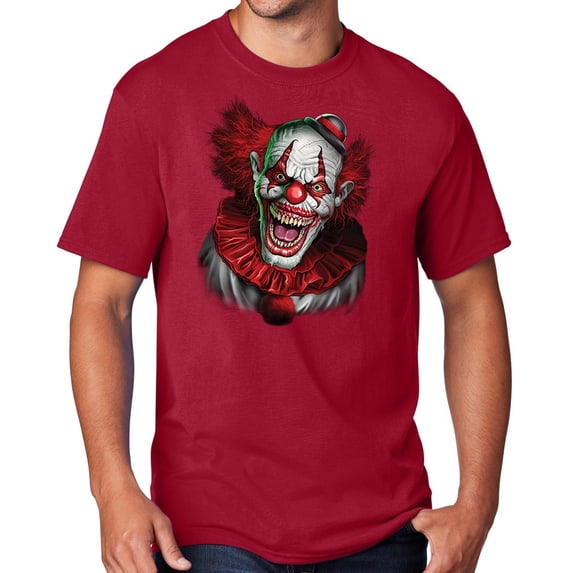 Men's Scary RED CLOWN T-shirt, XL Red