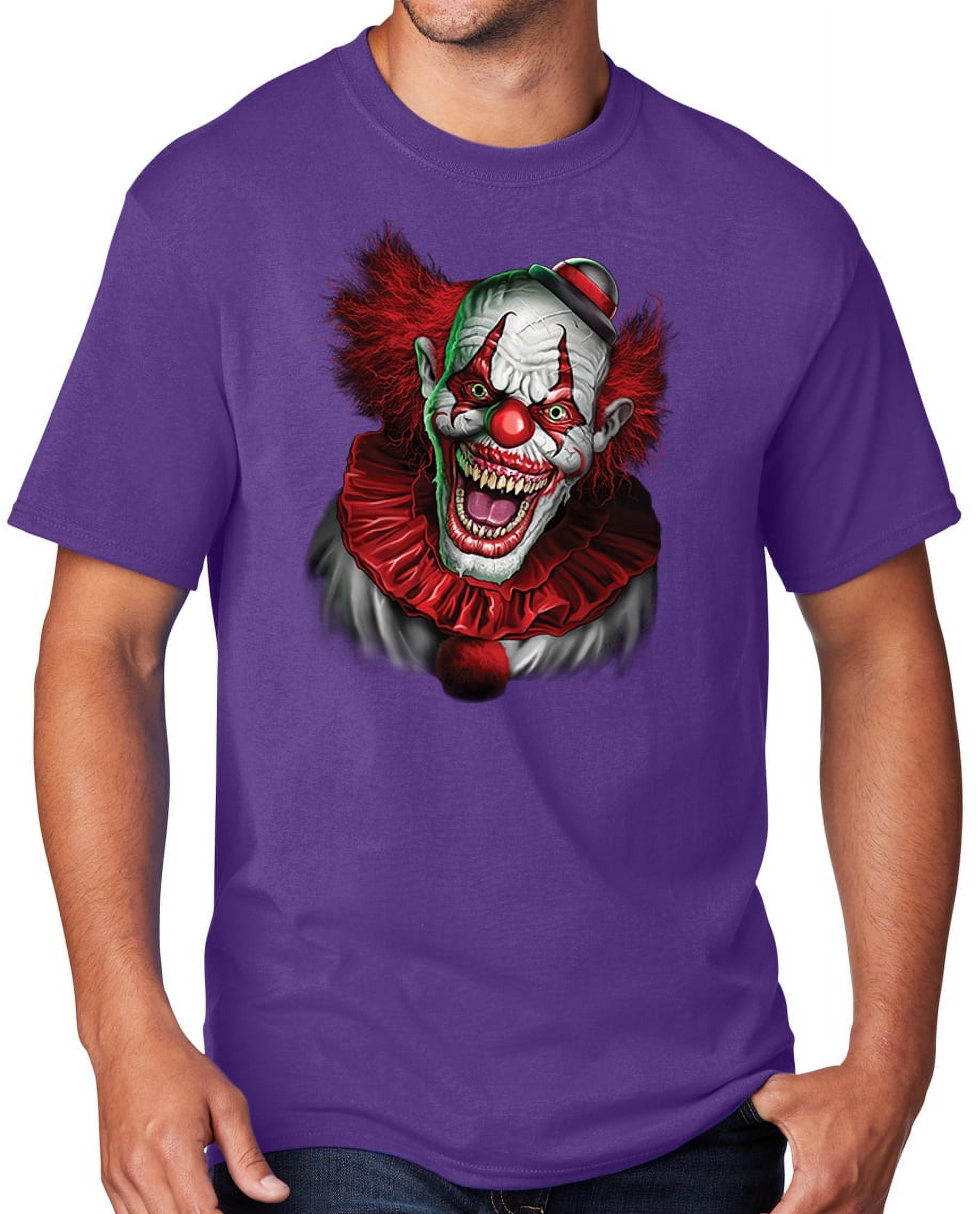 Men's Scary RED CLOWN T-shirt, Medium Team Purple - Walmart.com