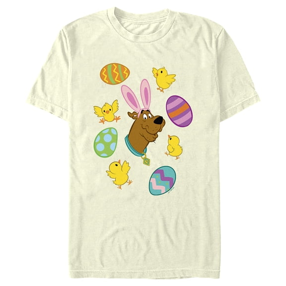 Men's Scooby Doo Bunny Ears Scooby Graphic Tee Beige Large