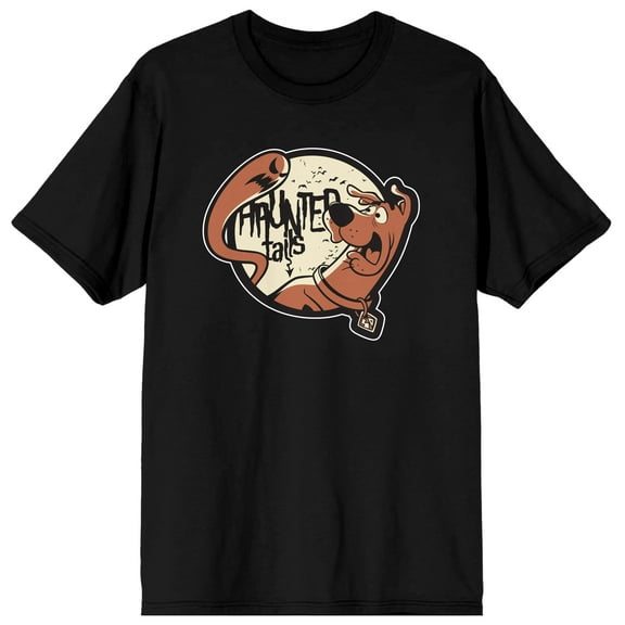 Men's Scooby Doo Cartoon Black Short Sleeve Graphic Tee Shirt-L