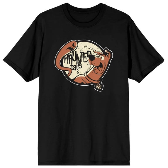 Men's Scooby Doo Cartoon Black Short Sleeve Graphic Tee Shirt-L