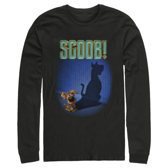 Men's Scooby Doo Dog Shadow Long Sleeve Shirt Black Large