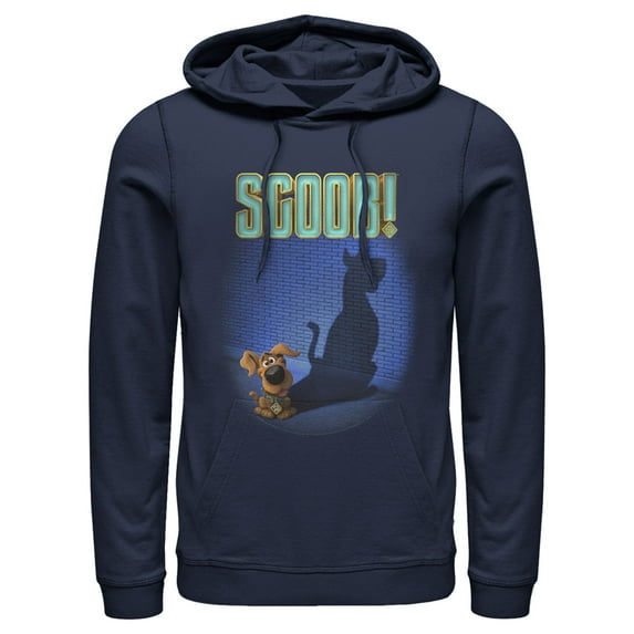 Men's Scooby Doo Dog Shadow Pull Over Hoodie Navy Blue 2X Large