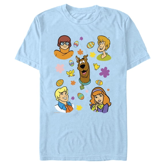 Men's Scooby Doo Easter Eggy Gang Graphic Tee Light Blue 2X Large
