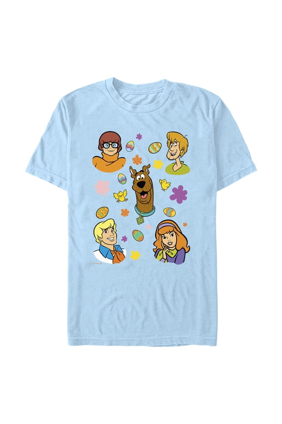 Men's Scooby Doo Easter Eggy Gang Graphic Tee Light Blue Large