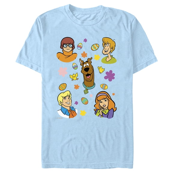 Men's Scooby Doo Easter Eggy Gang Graphic Tee Light Blue Large
