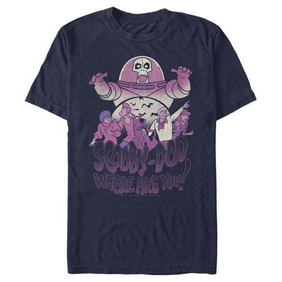 Men's Scooby Doo Gang on the Run Graphic Tee Navy Blue Small