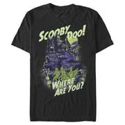Men's Scooby Doo Haunted House  Graphic Tee Black 2X Large