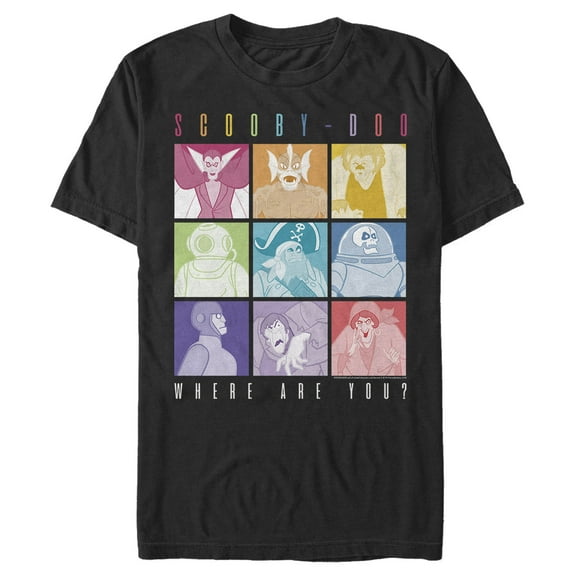 Men's Scooby Doo Monster Panels Graphic Tee Black Small