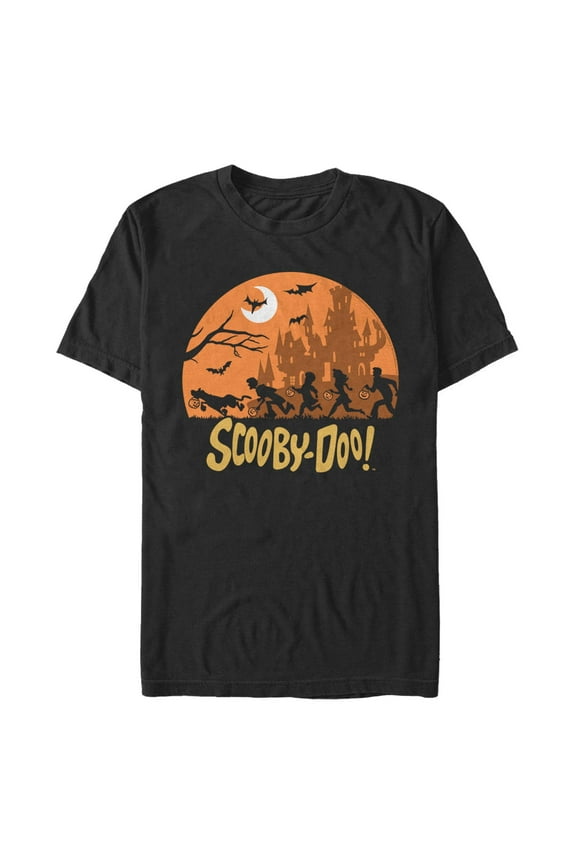 Men's Scooby Doo Moon Silhouette Chase Graphic Tee Black Large