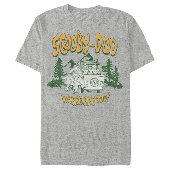 Men's Scooby Doo Mystery Gang Van Where Are You? Graphic Tee Athletic Heather Medium
