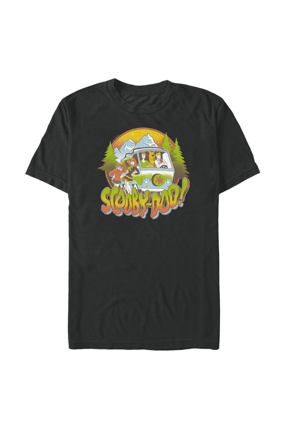 Men's Scooby Doo Mystery Gang in the Forest Graphic Tee Black Medium