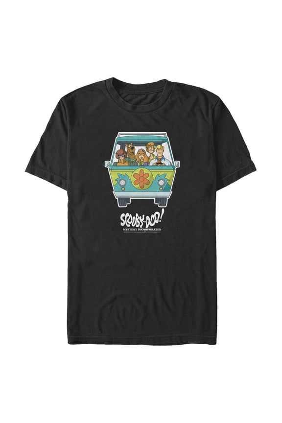 Men's Scooby Doo Mystery Machine Front Graphic Tee Black 2X Large