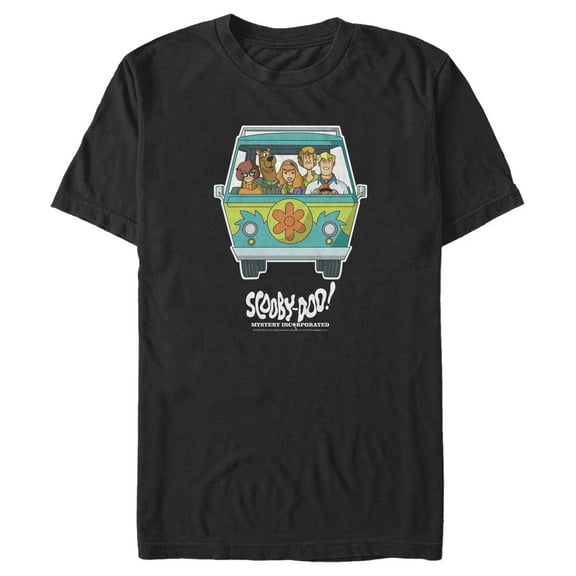 Men's Scooby Doo Mystery Machine Front Graphic Tee Black Large