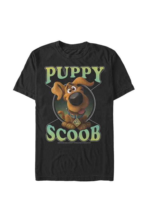 Men's Scooby Doo Puppy Circle  Graphic Tee Black Large