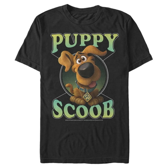 Men's Scooby Doo Puppy Circle  Graphic Tee Black X Large