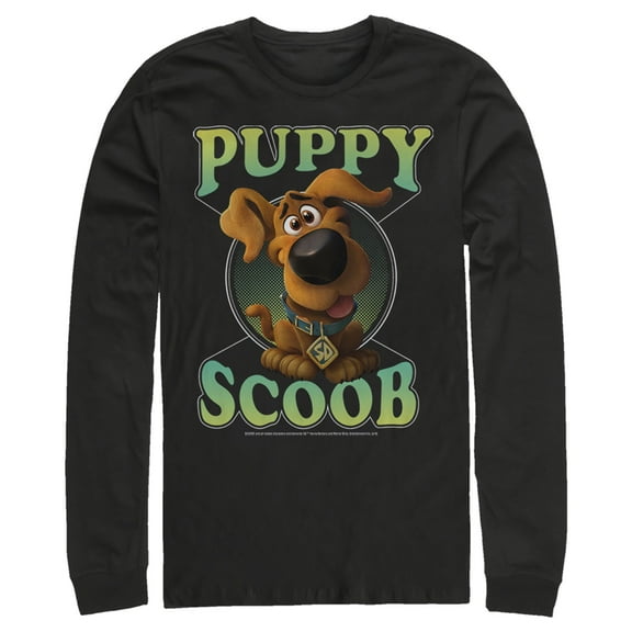 Men's Scooby Doo Puppy Circle  Long Sleeve Shirt Black Medium