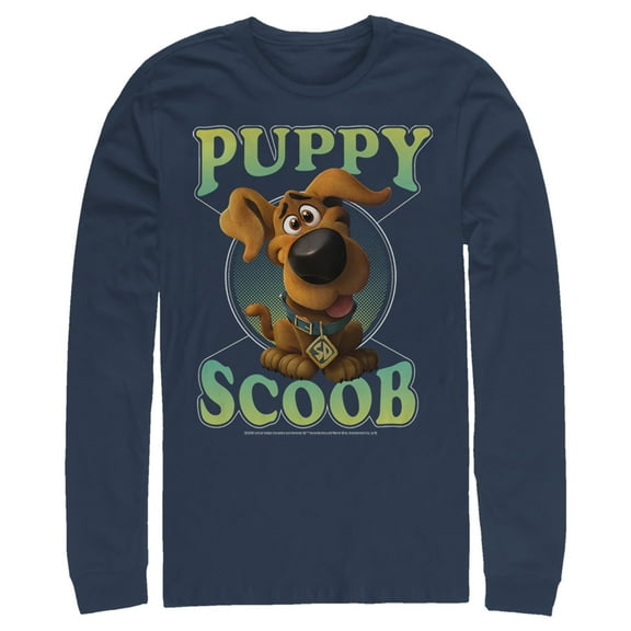 Men's Scooby Doo Puppy Circle  Long Sleeve Shirt Navy Blue 2X Large