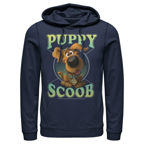 Men's Scooby Doo Puppy Circle Pull Over Hoodie Navy Blue 2X Large