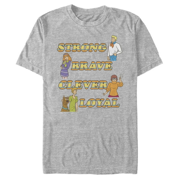 Men's Scooby Doo Strong Clever Loyal  Graphic Tee Athletic Heather Medium