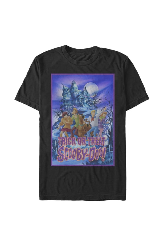 Men's Scooby Doo Trick or Treat Gang  Graphic Tee Black 2X Large