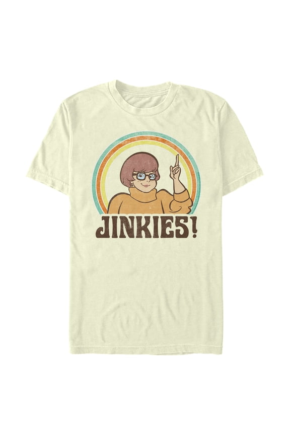 Men's Scooby Doo Velma Jinkies Retro Graphic Tee Beige 2X Large