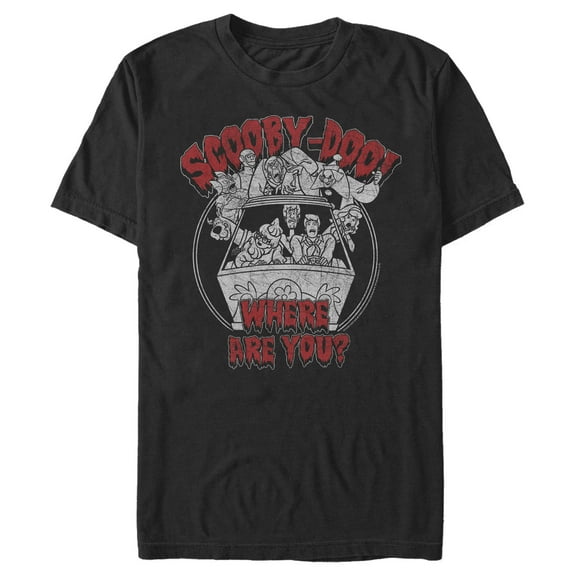Men's Scooby Doo Where Are You Gang Graphic Tee Black 2X Large
