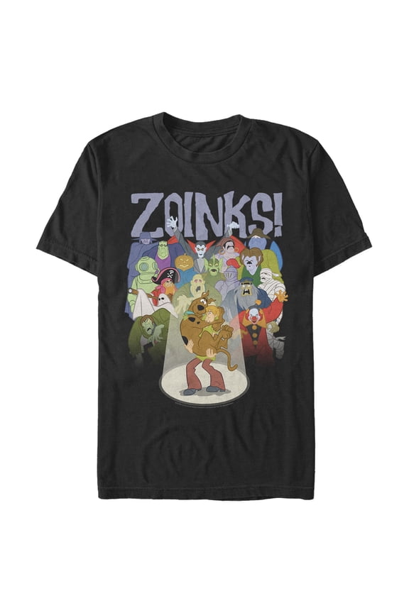 Men's Scooby Doo Zoinks Monster Audience  Graphic Tee Black 2X Large