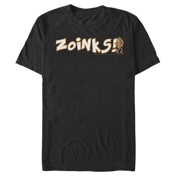 Men's Scooby Doo Zoinks Scooby and Shaggy Graphic Tee Black Large
